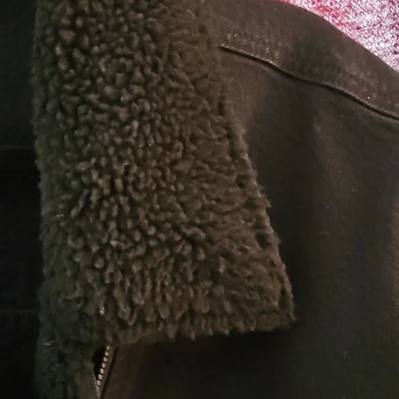 Forever 21 Black Denim Bomber Jacket - Picture 4 of 6